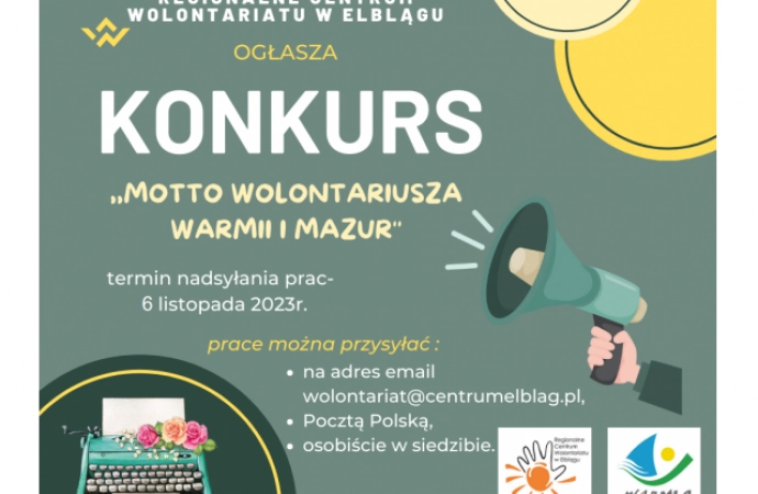 {Wolontariusze z Warmii i Mazur chcą mieć swoje motto – zaproszenie do konkursu.}